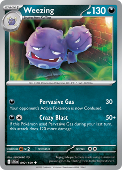 Weezing, Journey Together #92, Pokémon TCG card