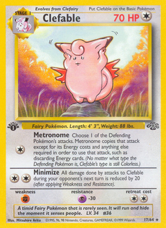 Clefable, Jungle #17, Pokémon TCG card