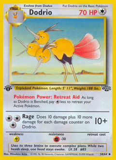 Dodrio, Jungle #34, Pokémon TCG card