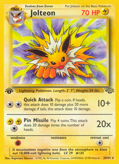 Jolteon, Jungle #20, Pokémon TCG card