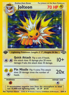 Jolteon, Jungle #4, Pokémon TCG card