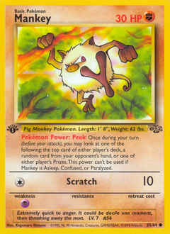 Mankey, Jungle #55, Pokémon TCG card