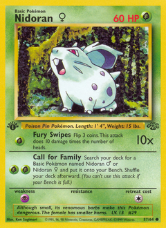 Nidoran ♀, Jungle #57, Pokémon TCG card