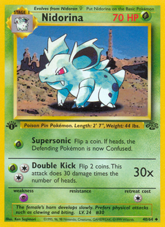 Nidorina, Jungle #40, Pokémon TCG card