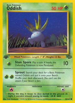 Oddish, Jungle #58, Pokémon TCG card