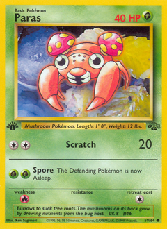 Paras, Jungle #59, Pokémon TCG card
