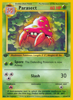 Parasect, Jungle #41, Pokémon TCG card