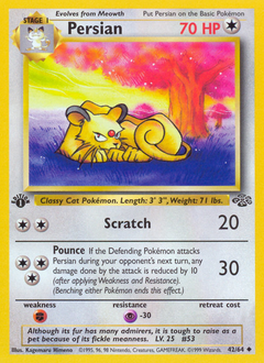 Persian, Jungle #42, Pokémon TCG card