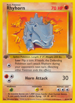 Rhyhorn, Jungle #61, Pokémon TCG card