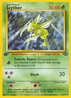 Scyther, Jungle #26, Pokémon TCG card