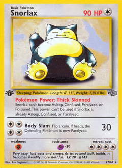 Snorlax, Jungle #27, Pokémon TCG card