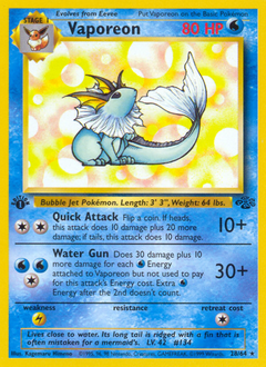 Vaporeon, Jungle #28, Pokémon TCG card