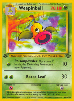 Weepinbell, Jungle #48, Pokémon TCG card