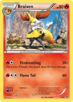 Braixen, Kalos Starter Set #9, Pokémon TCG card