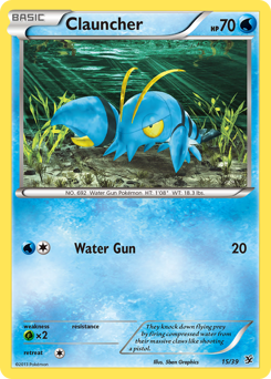 Clauncher, Kalos Starter Set #15, Pokémon TCG card