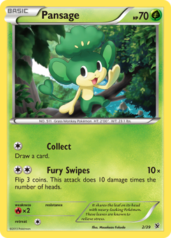 Pansage, Kalos Starter Set #2, Pokémon TCG card