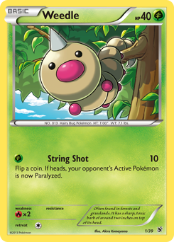 Weedle, Kalos Starter Set #1, Pokémon TCG card