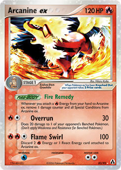 Arcanine ex, Legend Maker #83, Pokémon TCG card