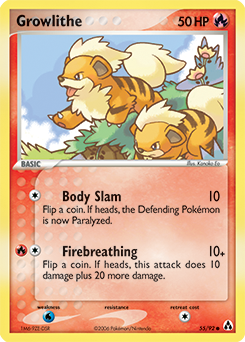 Growlithe, Legend Maker #55, Pokémon TCG card