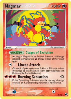 Magmar, Legend Maker #21, Pokémon TCG card