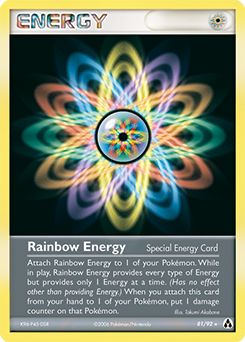Rainbow Energy, Legend Maker #81, Pokémon TCG card