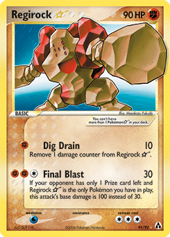 Regirock ★, Legend Maker #91, Pokémon TCG card