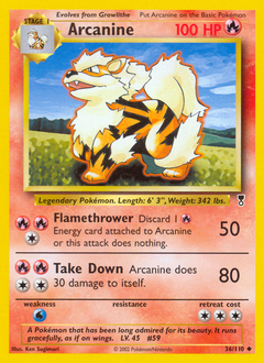Arcanine, Legendary Collection #36, Pokémon TCG card