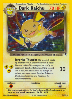 Dark Raichu, Legendary Collection #7, Pokémon TCG card