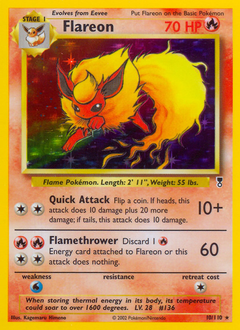 Flareon, Legendary Collection #10, Pokémon TCG card