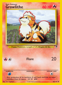 Growlithe, Legendary Collection #45, Pokémon TCG card