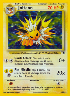 Jolteon, Legendary Collection #14, Pokémon TCG card