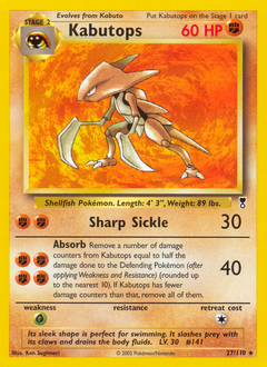 Kabutops, Legendary Collection #27, Pokémon TCG card