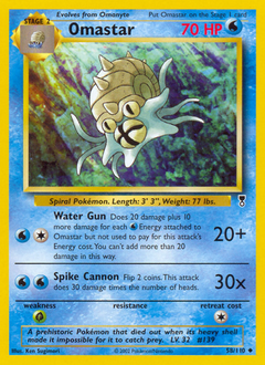 Omastar, Legendary Collection #58, Pokémon TCG card