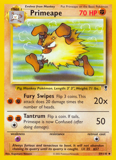Primeape, Legendary Collection #59, Pokémon TCG card