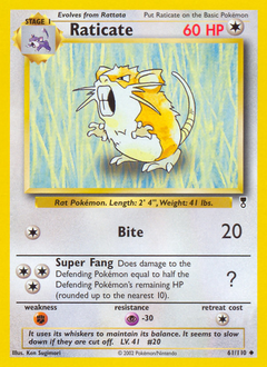 Raticate, Legendary Collection #61, Pokémon TCG card