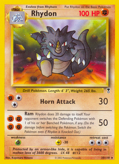Rhydon, Legendary Collection #35, Pokémon TCG card