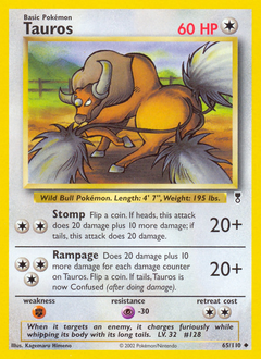 Tauros, Legendary Collection #65, Pokémon TCG card