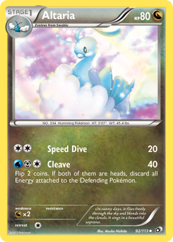 Altaria, Legendary Treasures #92, Pokémon TCG card