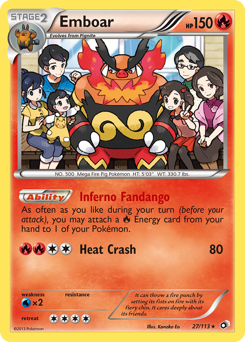 Emboar, Legendary Treasures #27, Pokémon TCG card