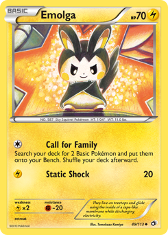 Emolga, Legendary Treasures #49, Pokémon TCG card