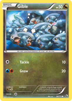 Gible, Legendary Treasures #94, Pokémon TCG card