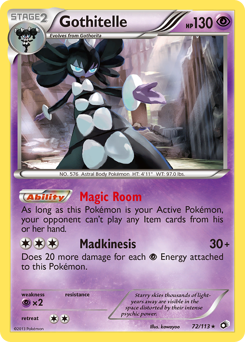 Gothitelle, Legendary Treasures #72, Pokémon TCG card