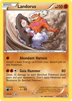 Landorus, Legendary Treasures #85, Pokémon TCG card