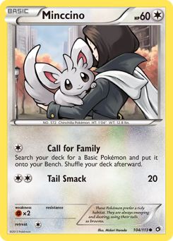 Minccino, Legendary Treasures #104, Pokémon TCG card