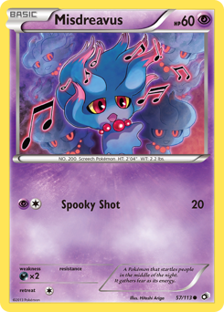 Misdreavus, Legendary Treasures #57, Pokémon TCG card