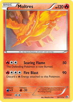 Moltres, Legendary Treasures #22, Pokémon TCG card