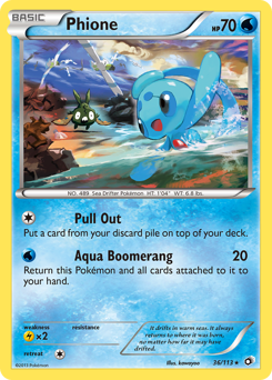 Phione, Legendary Treasures #36, Pokémon TCG card