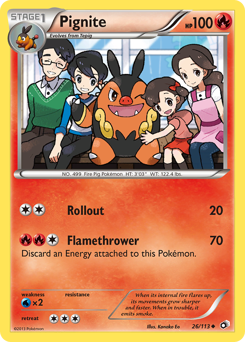Pignite, Legendary Treasures #26, Pokémon TCG card
