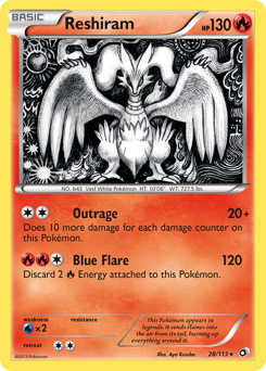Reshiram, Legendary Treasures #28, Pokémon TCG card