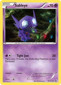 Sableye, Legendary Treasures #61, Pokémon TCG card